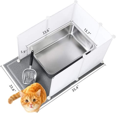 extra large stainless steele litter box|extra large corner litter box.